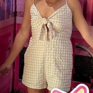 Adorable checkered romper.